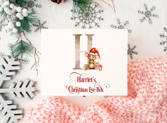 Christmas Christmas Eve Box, Christmas Mouse, Personalised Christmas Eve 20 x 30cm | Christmas Box | Kids Christmas Eve